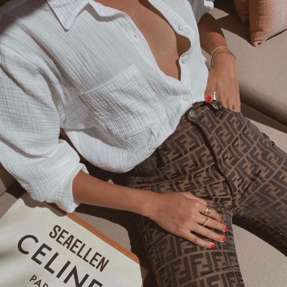 Fendi Monogram High Waisted Pants